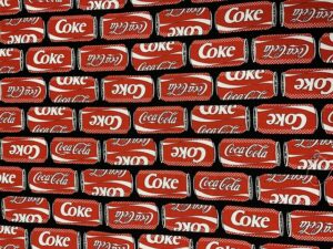 写真：コカ・コーラ柄の布地