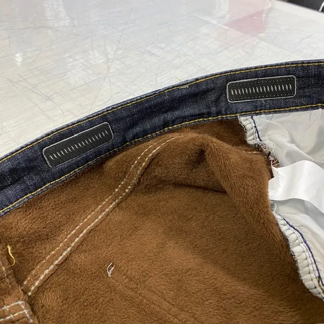 image:デニムに滑り止め付け